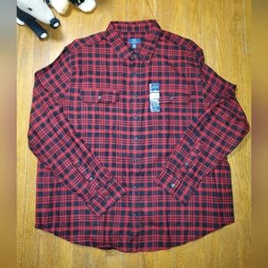 George Red and Black Checkered Flannel Shirt